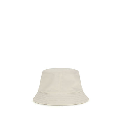 Moncler White Polyester Solid Bucket Hat