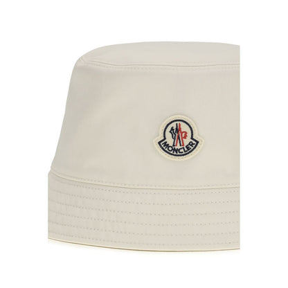 Moncler White Polyester Solid Bucket Hat