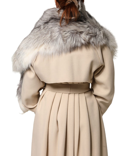 Bufanda de invierno Dolce & Gabbana con cuello de piel de zorro blanco