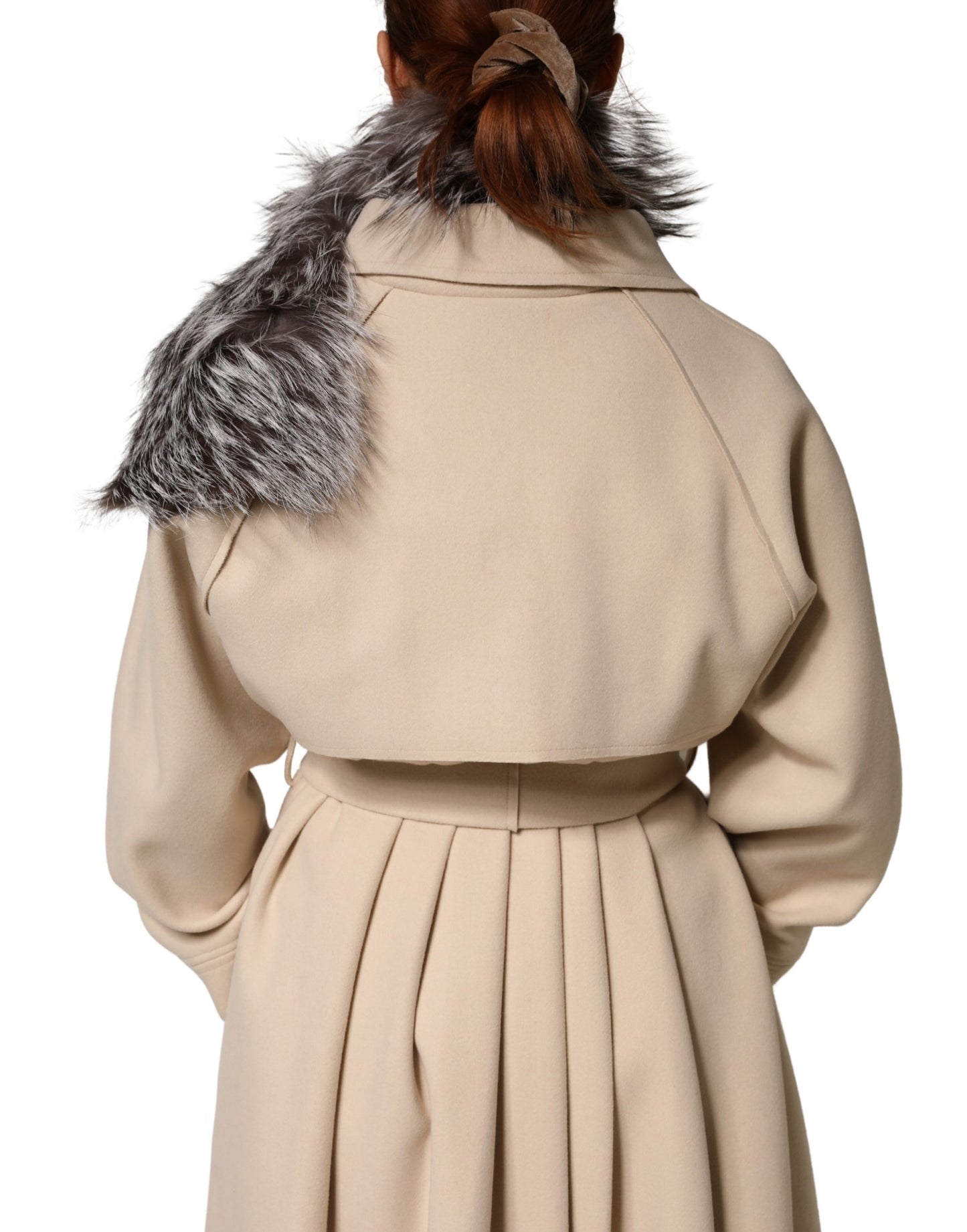 Cuello de Piel de Zorro Gris de Dolce & Gabbana, Calentador, Bufanda de Invierno