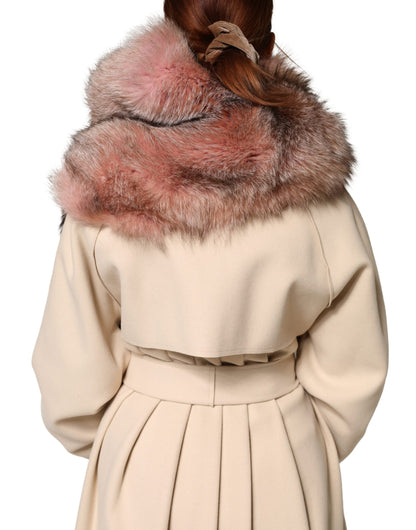 Bufanda de invierno Dolce & Gabbana de piel de zorro escarchada rosa