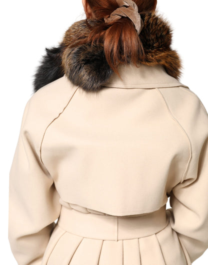 Bufanda Dolce & Gabbana de piel de zorro rojo y marrón para el cuello de invierno