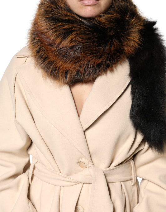 Bufanda Dolce & Gabbana de piel de zorro rojo y marrón para el cuello de invierno