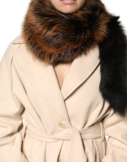 Bufanda Dolce & Gabbana de piel de zorro rojo y marrón para el cuello de invierno
