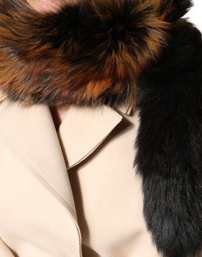 Bufanda Dolce & Gabbana de piel de zorro rojo y marrón para el cuello de invierno