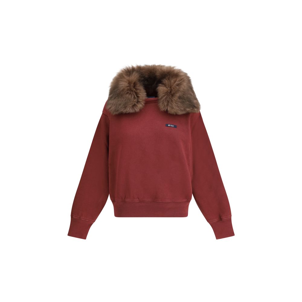 Sudadera de algodón burdeos de Prada