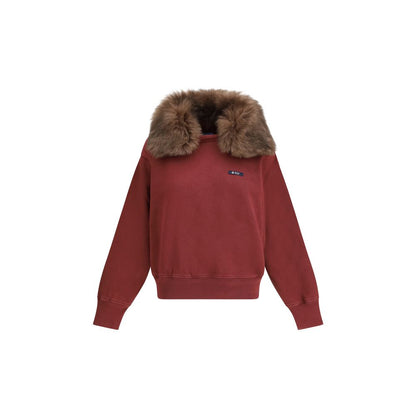Sudadera de algodón burdeos de Prada