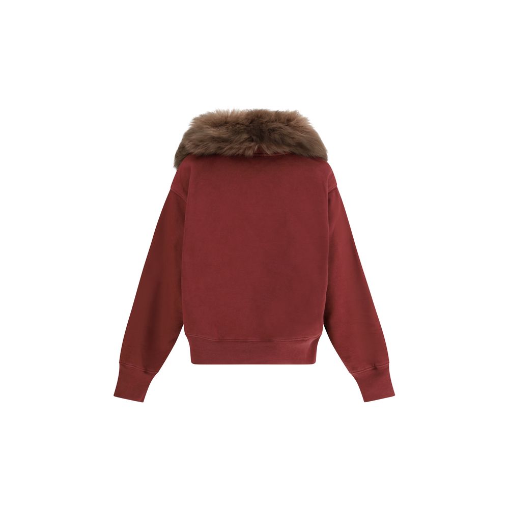 Sudadera de algodón burdeos de Prada