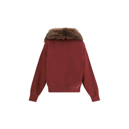 Sudadera de algodón burdeos de Prada