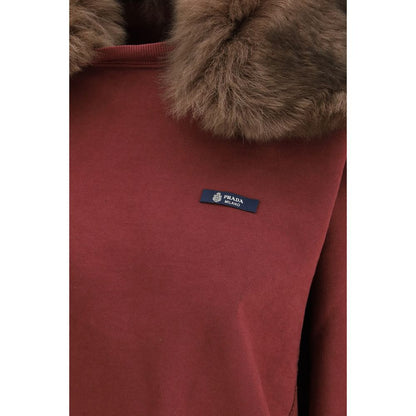 Sudadera de algodón burdeos de Prada
