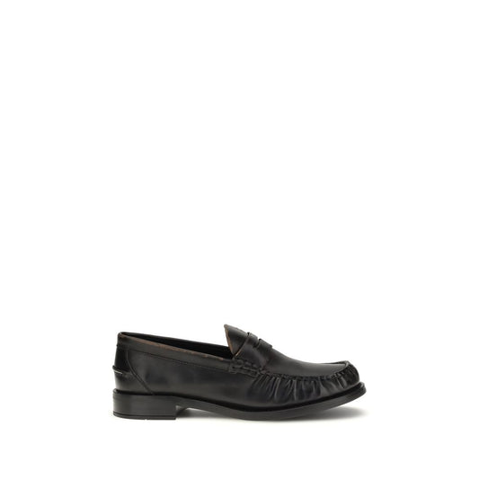 Mocasines Prada sin cordones de piel de becerro negra Bos Taurus