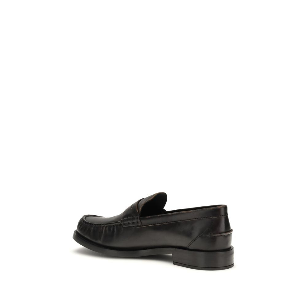 Mocasines Prada sin cordones de piel de becerro negra Bos Taurus