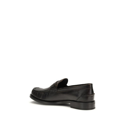 Mocasines Prada sin cordones de piel de becerro negra Bos Taurus