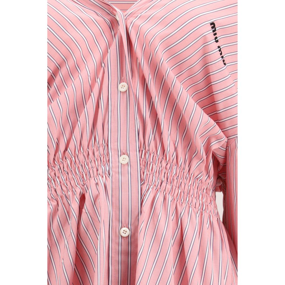 Robe décontractée en coton à imprimé multicolore Miu Miu