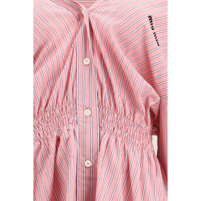 Robe décontractée en coton à imprimé multicolore Miu Miu