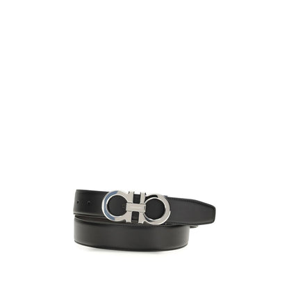 Ferragamo Ceinture Noire Cuir De Veau Bos Taurus Coupe Classique