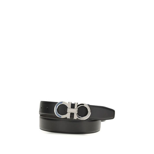 Ferragamo Cinturón Negro Piel De Becerro Bos Taurus Regular