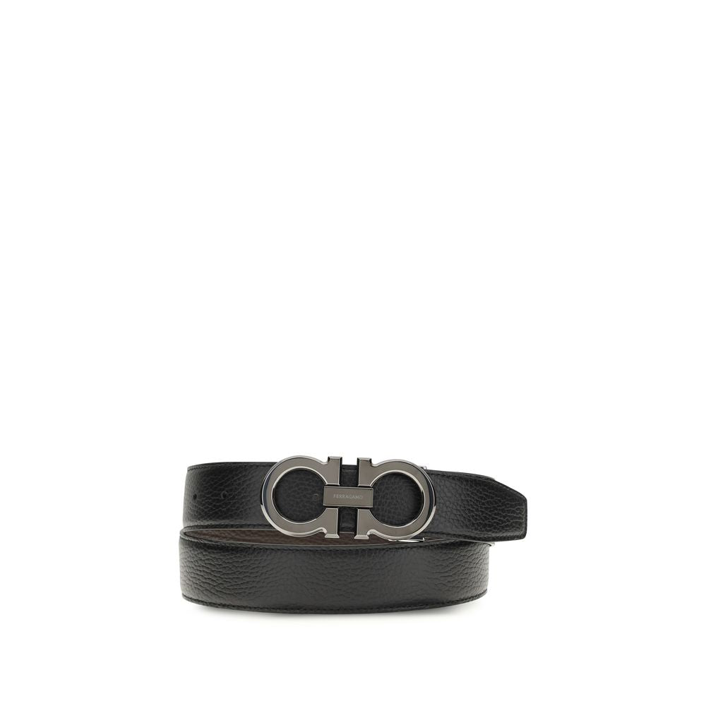 Ceinture Ferragamo noire en cuir de veau Bos Taurus coupe classique