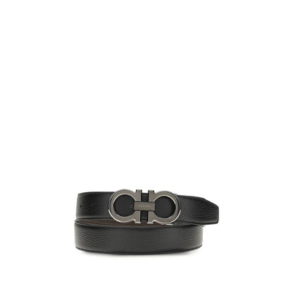 Ceinture Ferragamo noire en cuir de veau Bos Taurus coupe classique