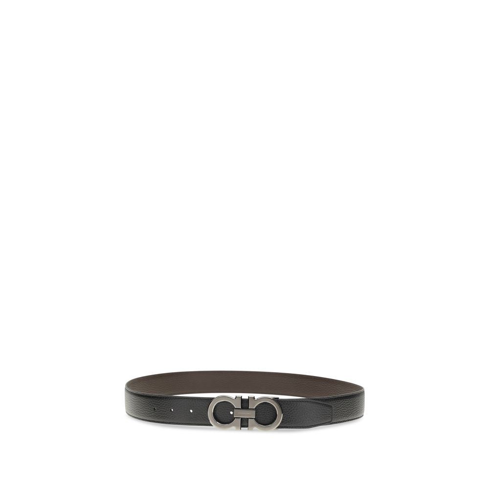 Ceinture Ferragamo noire en cuir de veau Bos Taurus coupe classique