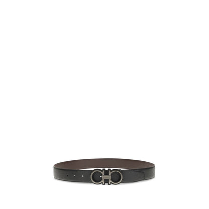 Ferragamo Regular Black Calf Leather Bos Taurus Belt