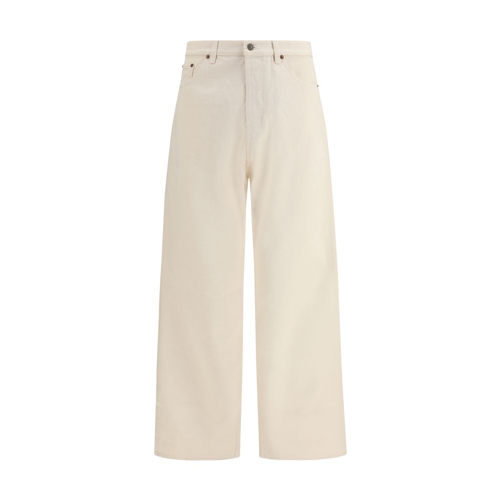 Pantalones casuales Valentino Garavani de algodón beige