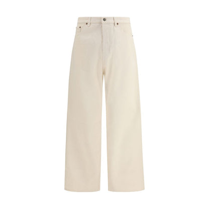 Pantalones casuales Valentino Garavani de algodón beige