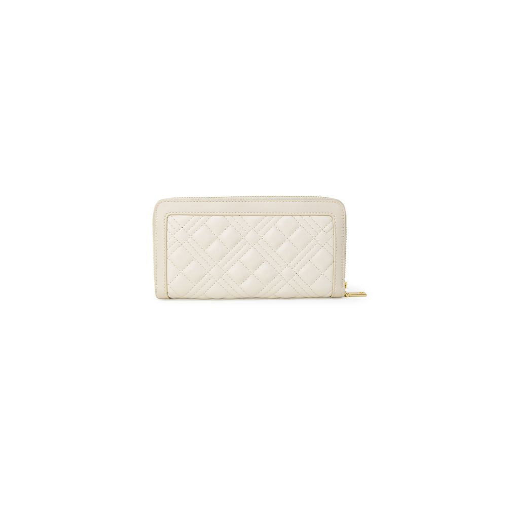 Portefeuille en polyéthylène beige Love Moschino