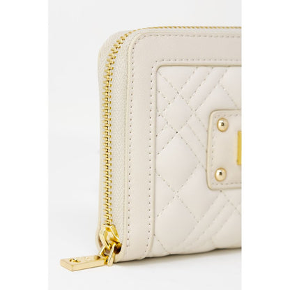 Portefeuille en polyéthylène beige Love Moschino