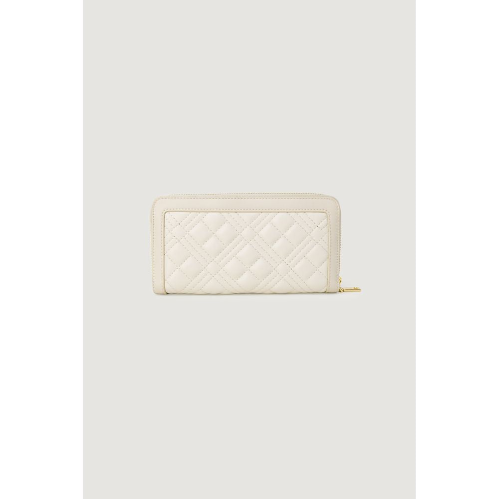 Portefeuille en polyéthylène beige Love Moschino