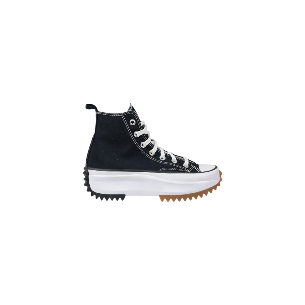 Zapatillas gruesas de tela blancas y negras Converse