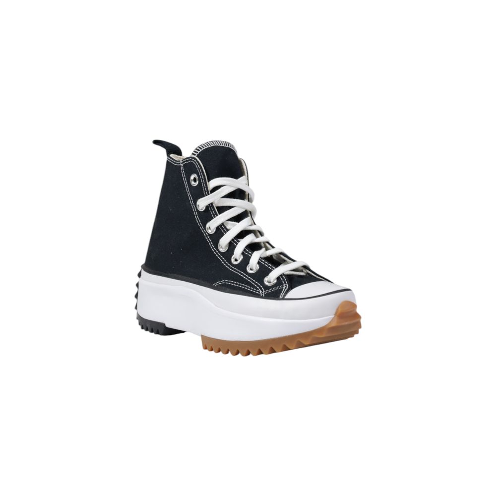 Zapatillas gruesas de tela blancas y negras Converse