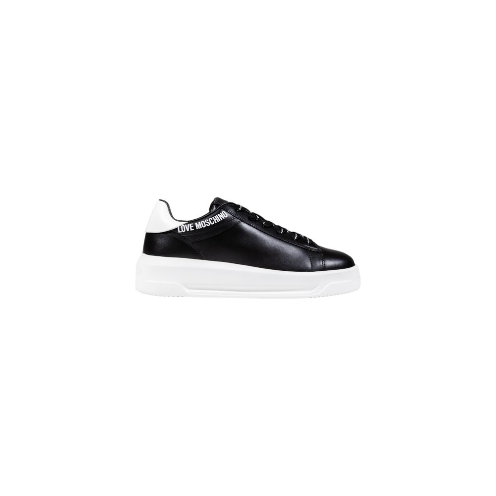 Zapatillas gruesas de tejido sintético en blanco y negro Love Moschino