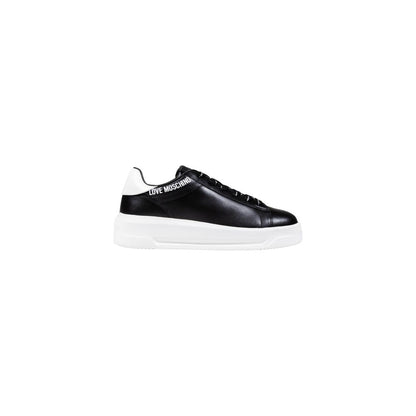 Zapatillas gruesas de tejido sintético en blanco y negro Love Moschino