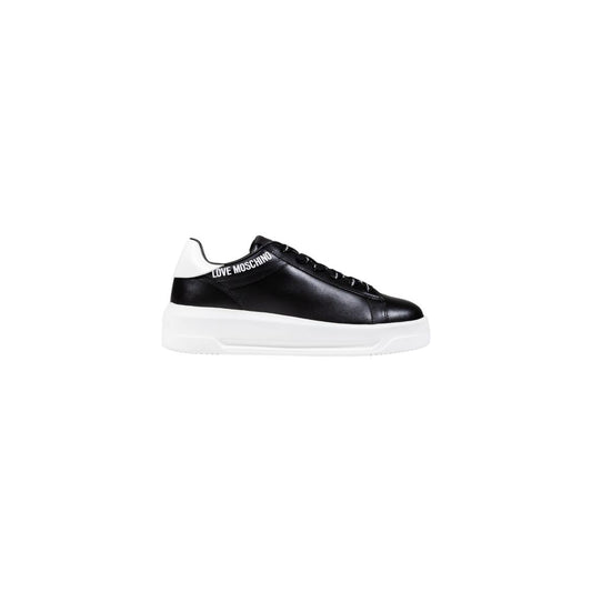 Zapatillas gruesas de tejido sintético en blanco y negro Love Moschino