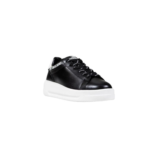 Zapatillas gruesas de tejido sintético en blanco y negro Love Moschino