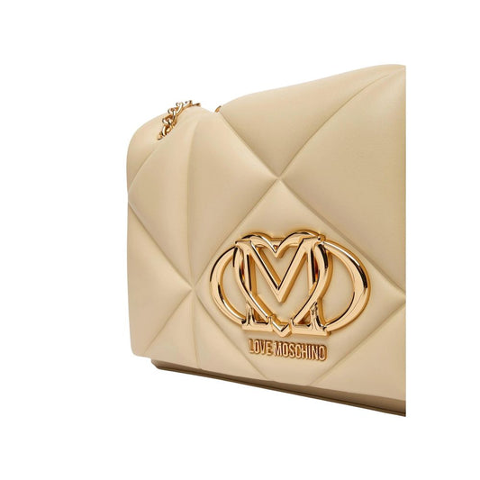Sac à main Love Moschino en similicuir beige