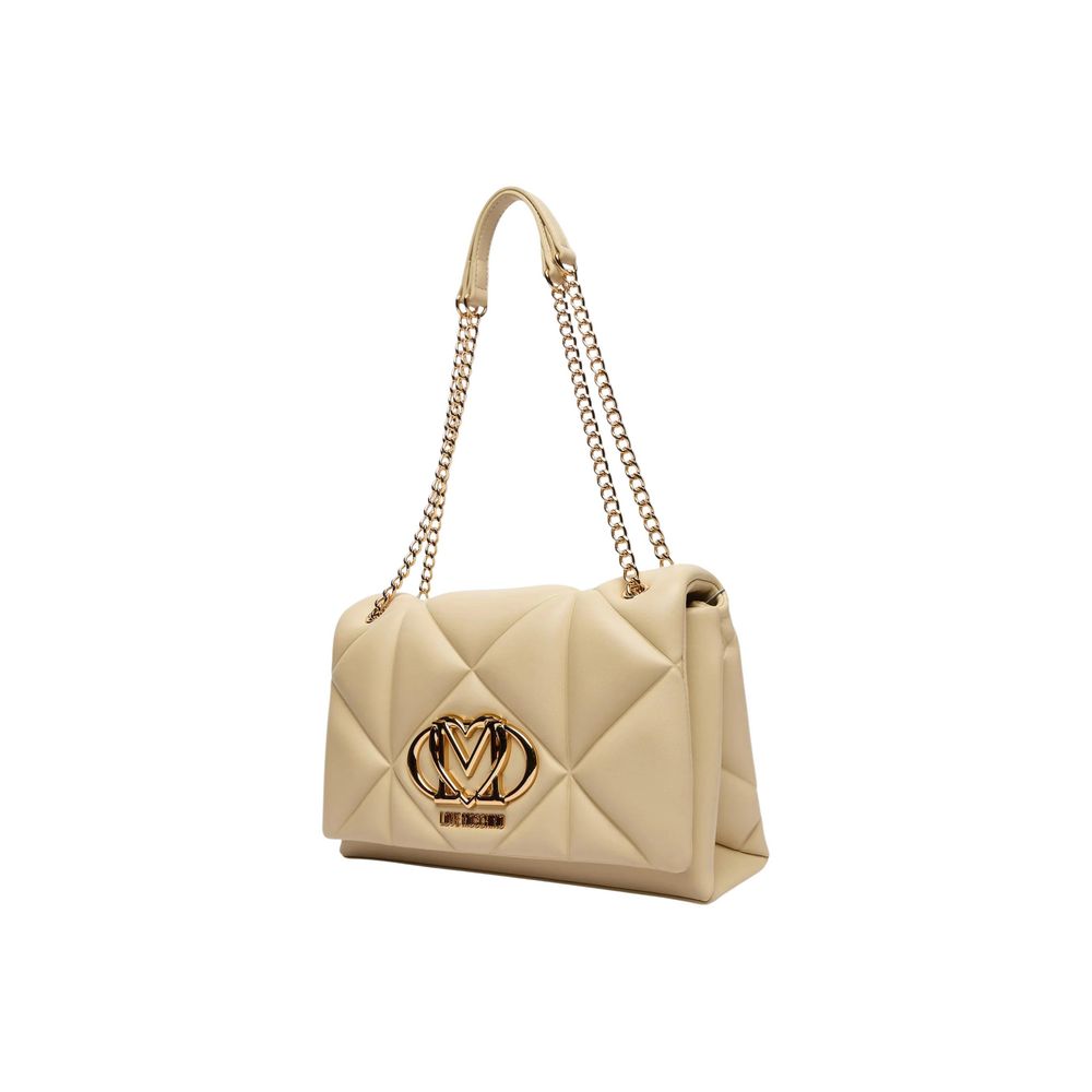 Sac à main Love Moschino en similicuir beige