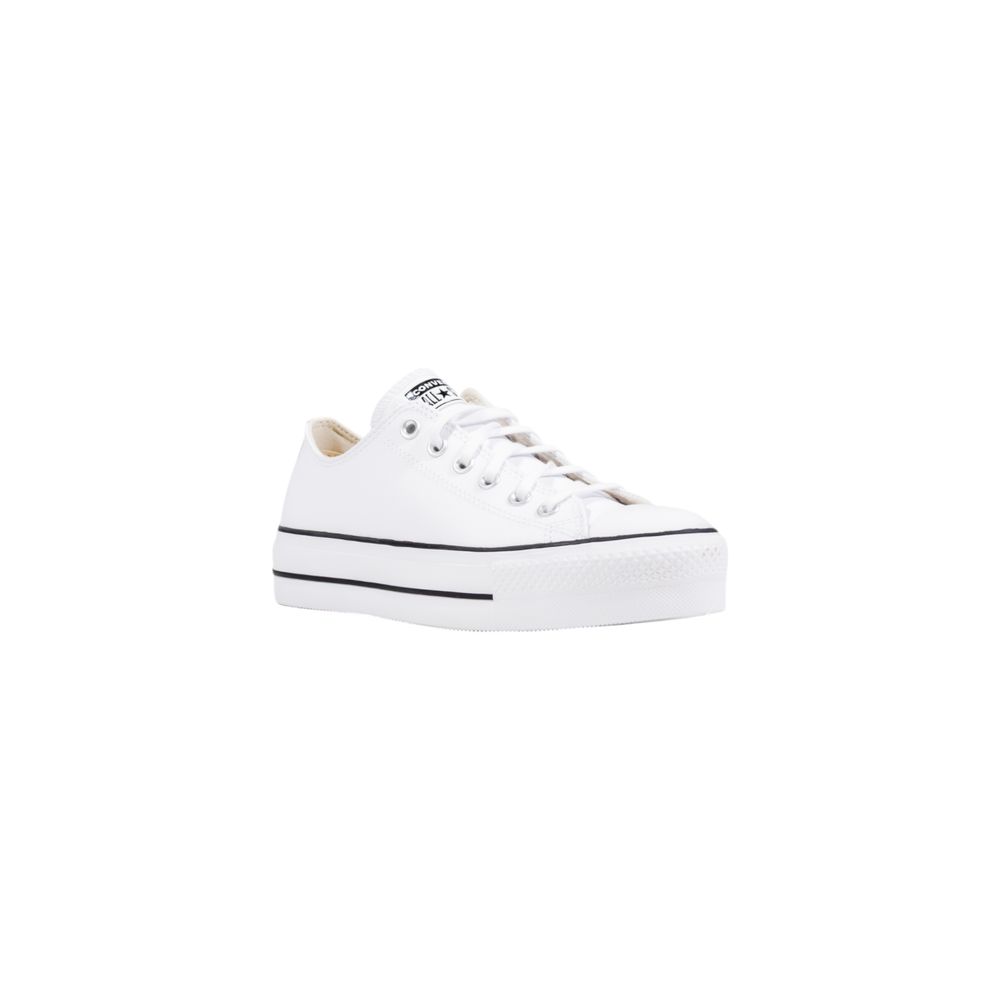 Converse White Leather Platform Sneakers - Smooth Finish and Comfortable Daily Wear