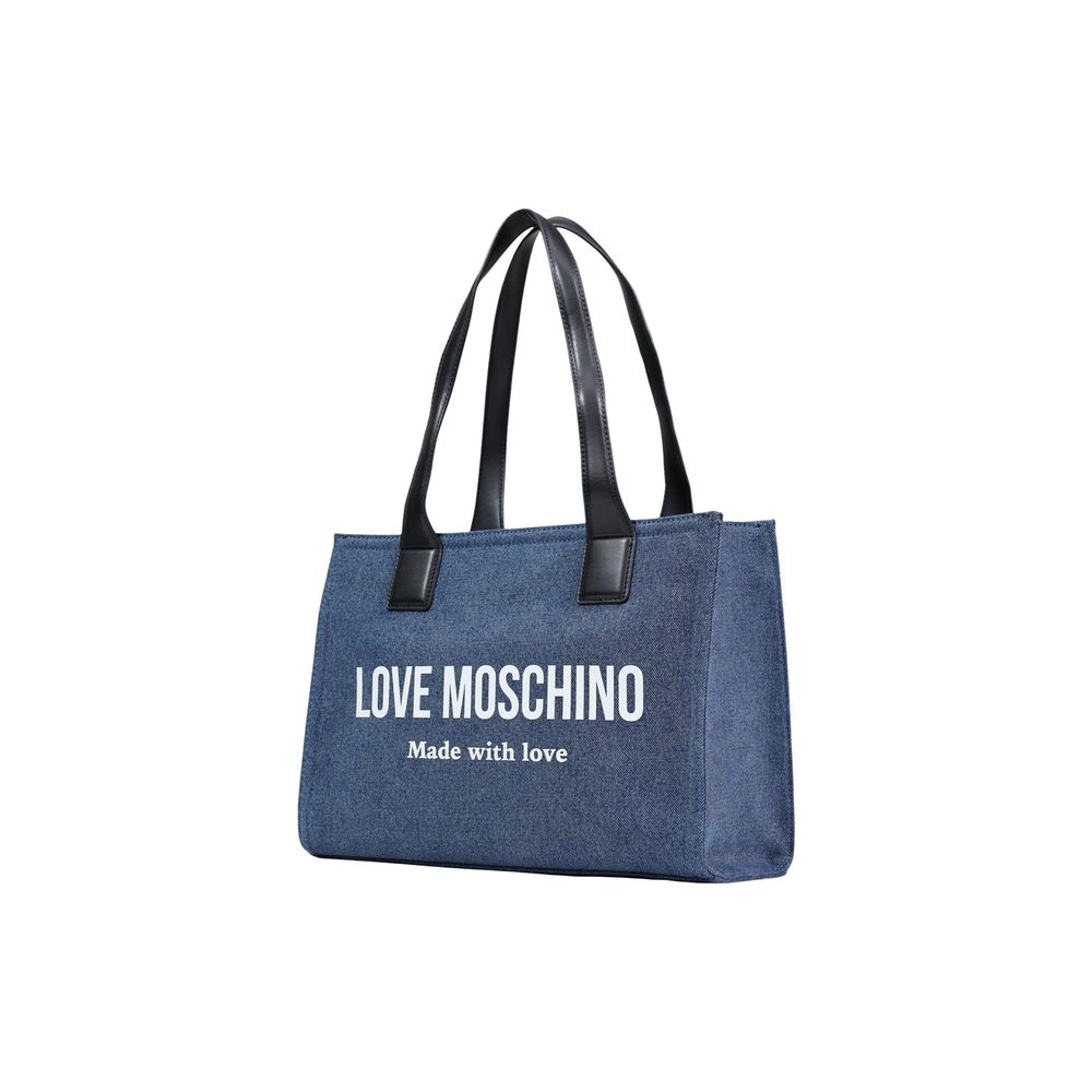 Bolso de mano Love Moschino de algodón azul