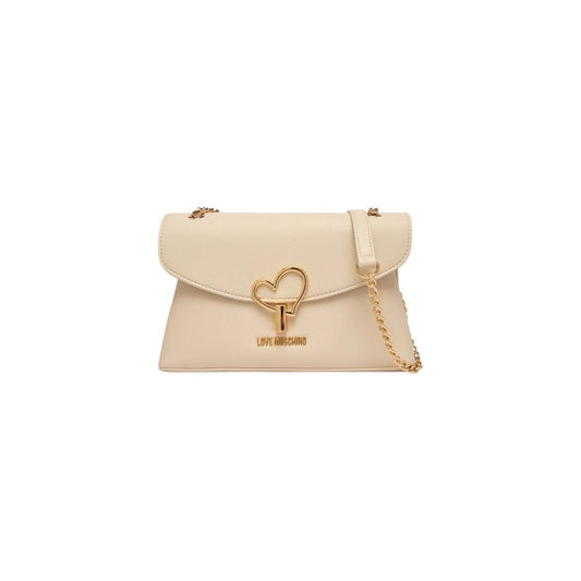 Bolso de mano de polietileno beige Love Moschino
