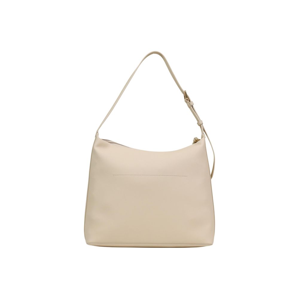 Bolso de mano de polietileno beige Love Moschino