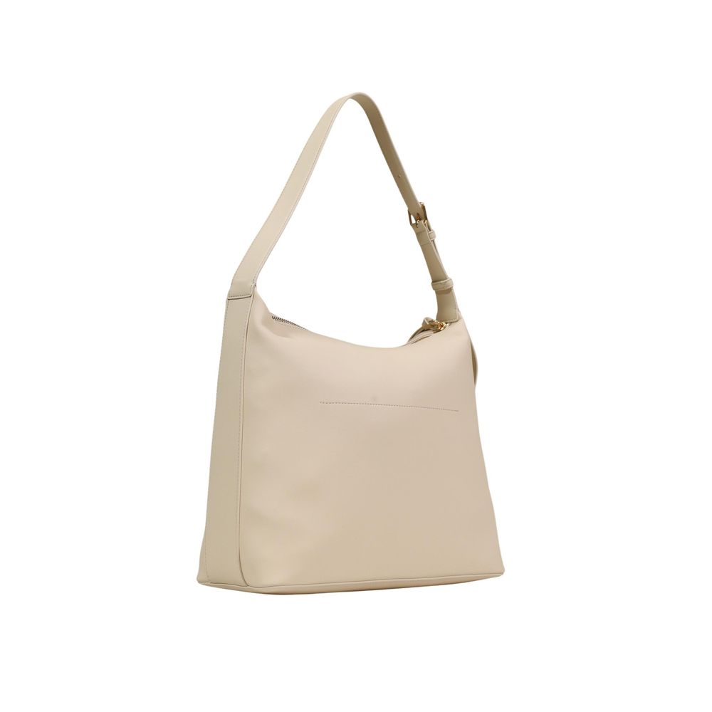 Bolso de mano de polietileno beige Love Moschino