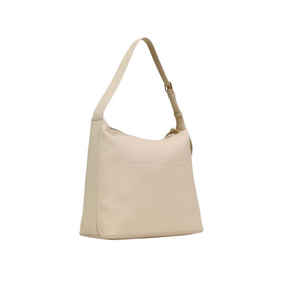 Bolso de mano de polietileno beige Love Moschino