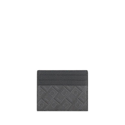 Ferragamo Tarjetero De Piel De VacunoGris Bos Taurus