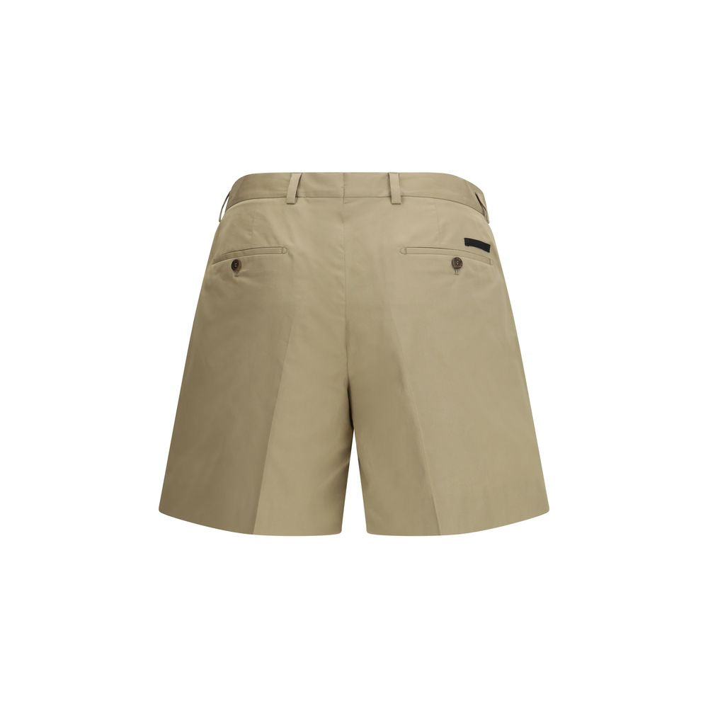Prada Shorts Bermudas de Algodón Beige