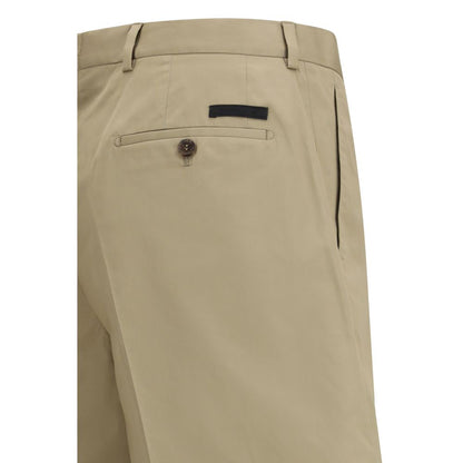 Prada Shorts Bermudas de Algodón Beige
