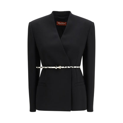 Abrigo de triacetato negro Max Mara