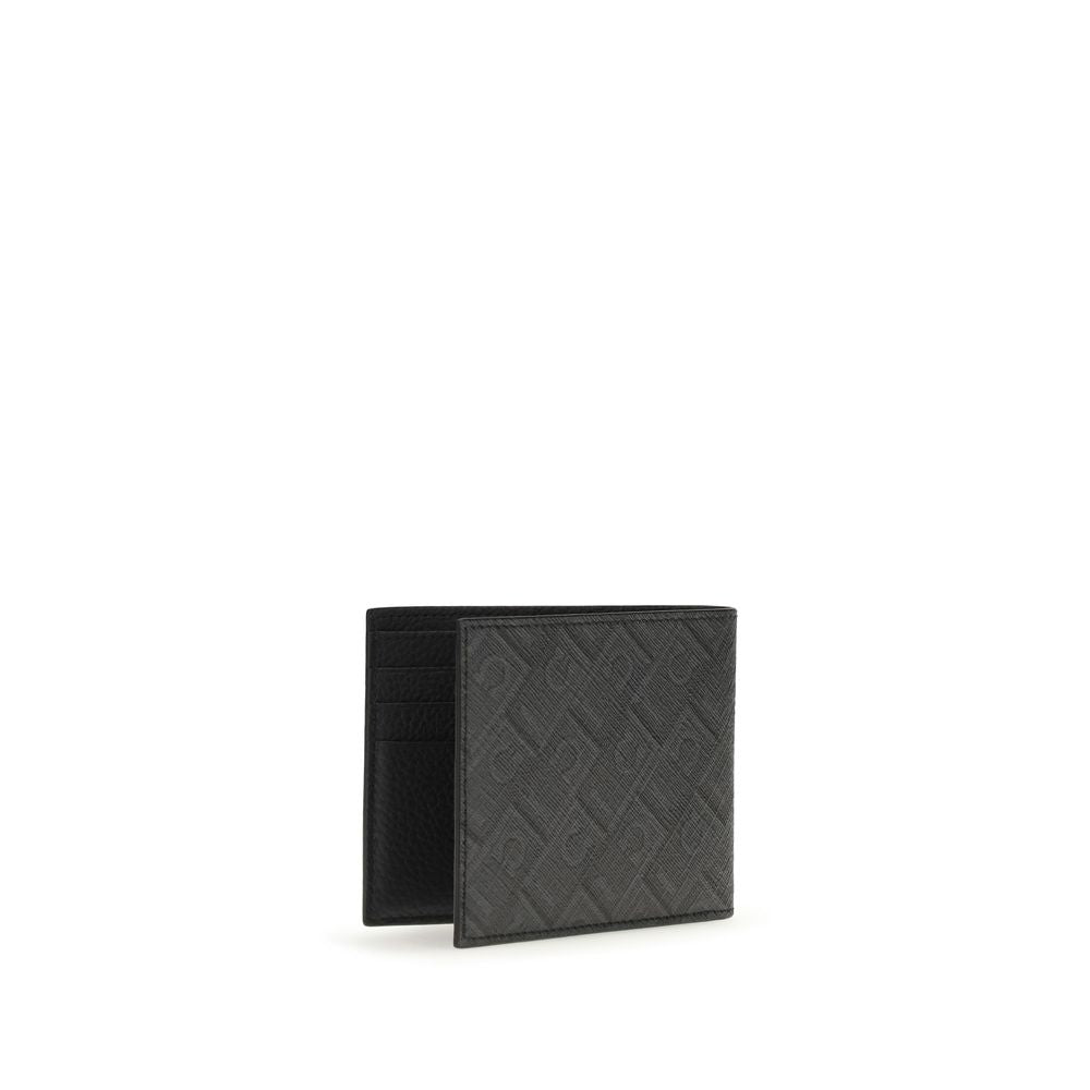 Portefeuille en cuir de veau noir Bos Taurus Ferragamo