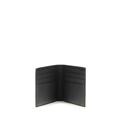 Portefeuille en cuir de veau noir Bos Taurus Ferragamo